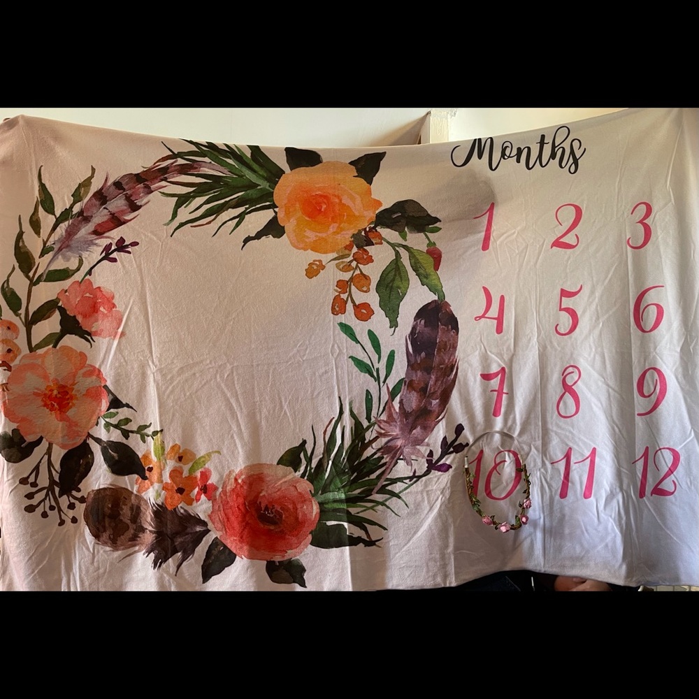 Newborn months calendar with headband